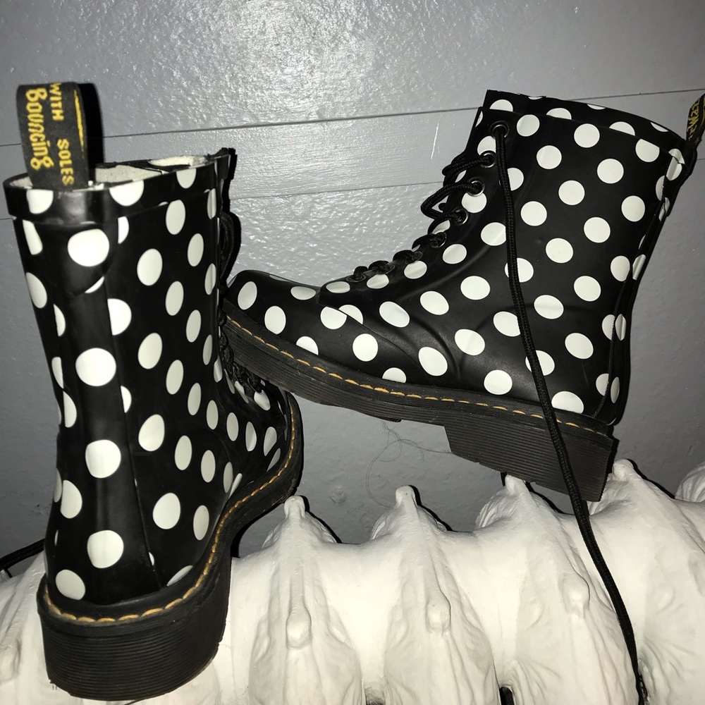 Dr Doc Martens COMBAT Boots DOTS n SPOTS